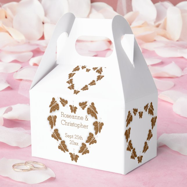 Chocolate Coloured Butterflies Design Wedding Favor Boxes (Wedding)