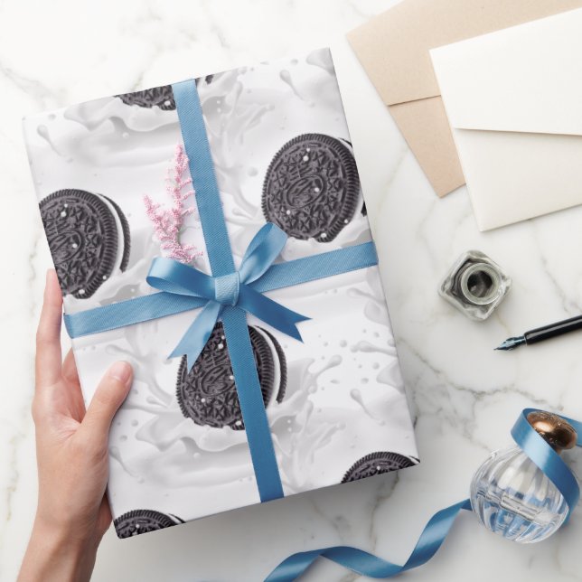 Chocolate Cookie Milk Splash Wrapping Paper (Gifting)