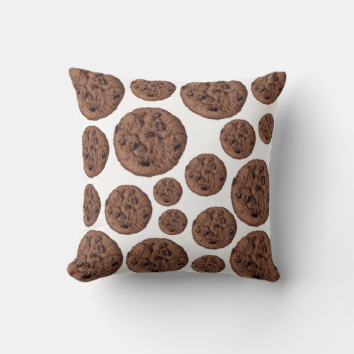 Chocolate cookie pattern throw pillow