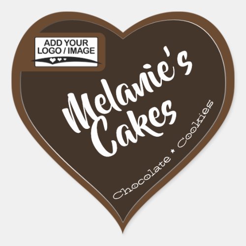 Chocolate Cookies Cake Packaging Logo Template Heart Sticker