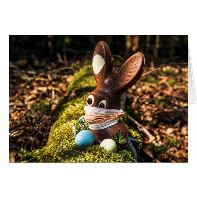 Chocolate Corona Easter Bunny Cards (Front Horizontal)