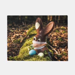 Chocolate Corona Easter Bunny Doormat