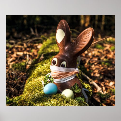 Chocolate Corona Easter Bunny Poster