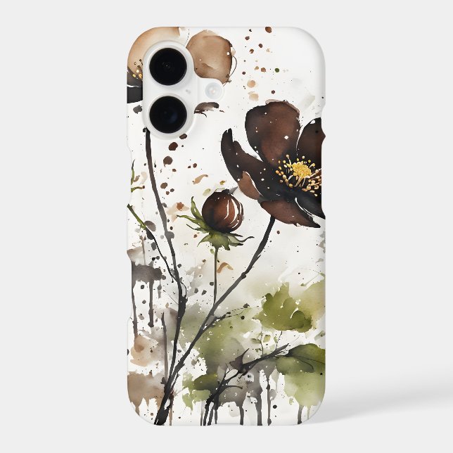 Chocolate cosmos - Watercolor flowers Case-Mate iPhone Case (Back)
