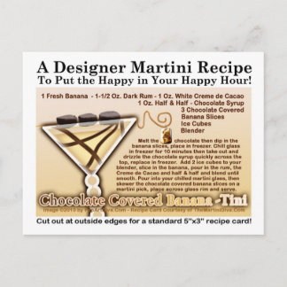 Chocolate Covered Banana Martini Recipe Postcard