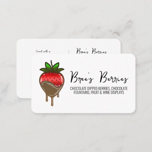 Chocolate Covered Dipped Strawberries Berries Business Card