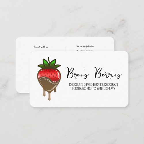 Chocolate Covered Dipped Strawberries Berries Business Card