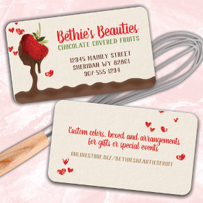 chocolate covered dipped strawberry confections bu business card