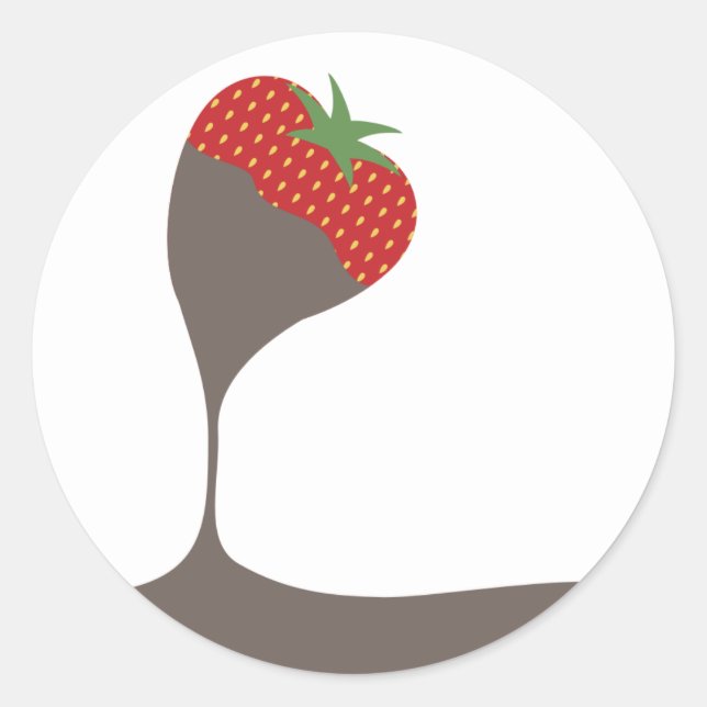 chocolate covered dipped strawberry kitchen gift t classic round sticker (Front)