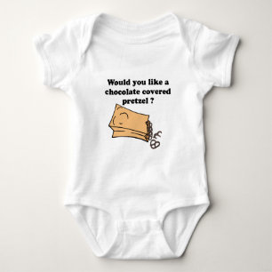 chocolate covered pretzels baby bodysuit