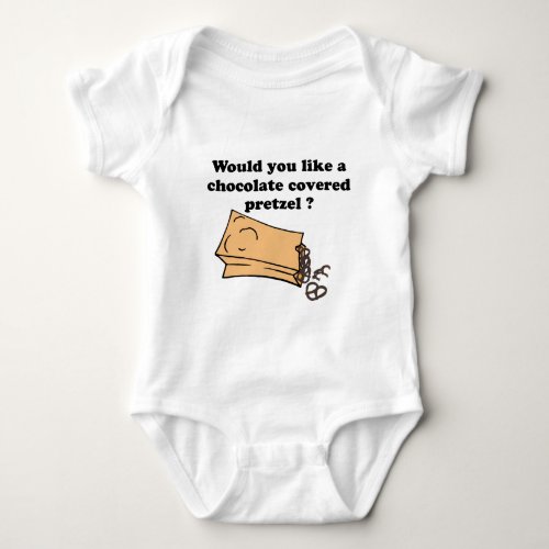 chocolate covered pretzels baby bodysuit