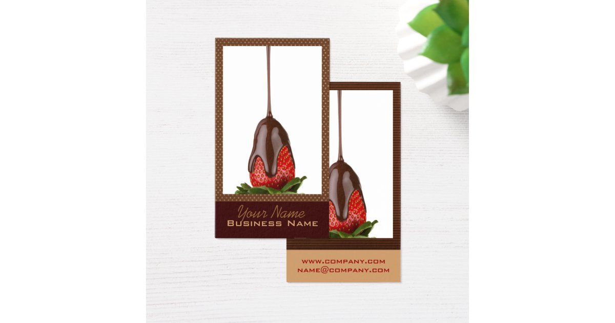 Chocolate Covered Strawberries Business Cards Zazzle