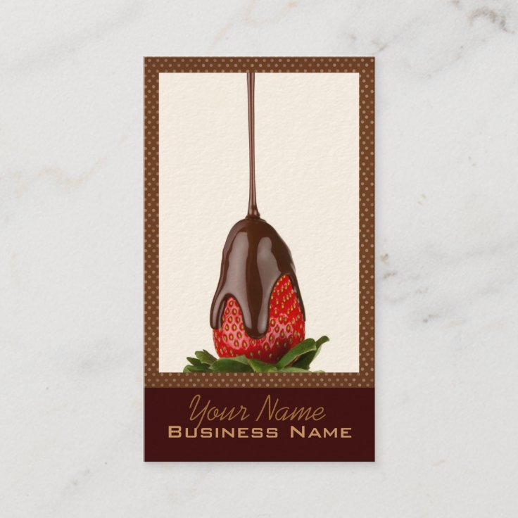 Chocolate Covered Strawberries Business Cards Zazzle