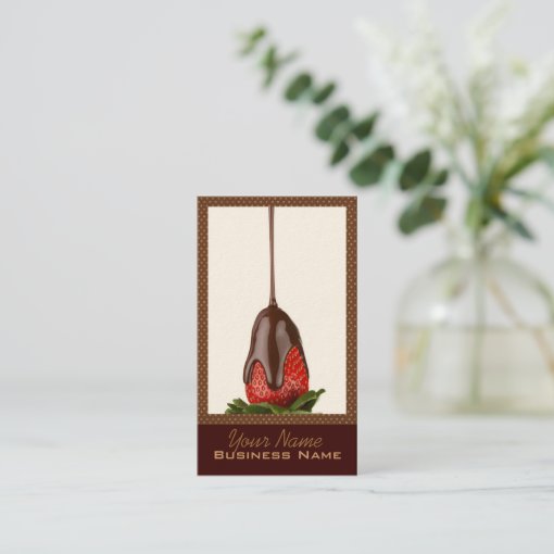 Chocolate Covered Strawberries Business Cards Zazzle