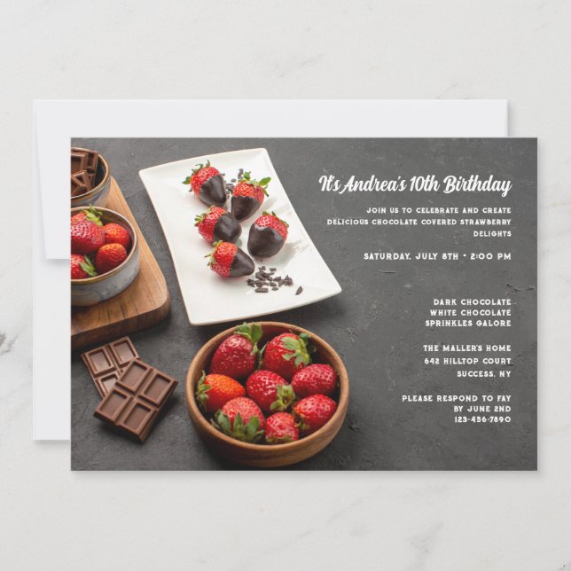 Chocolate Covered Strawberries Invitation (Front)