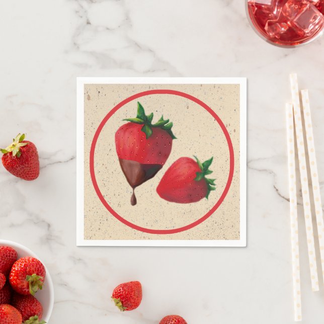 Chocolate Covered Strawberries  Napkins (Insitu)