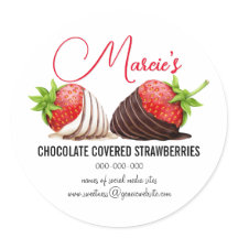 Chocolate Covered Strawberries Package Labels