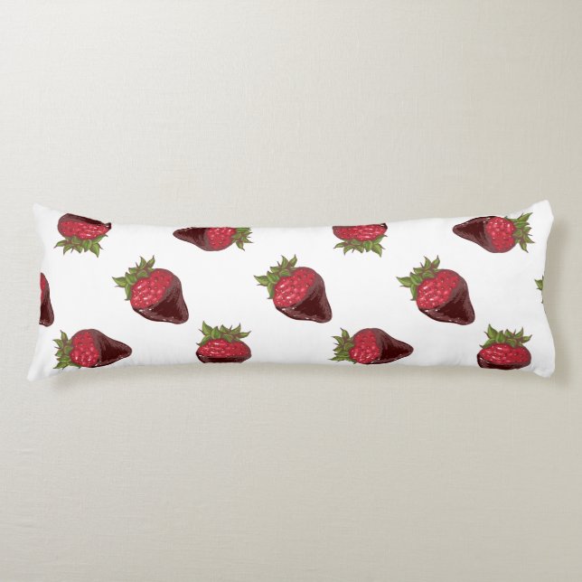 Chocolate-Covered Strawberries Pattern Body Pillow (Front)