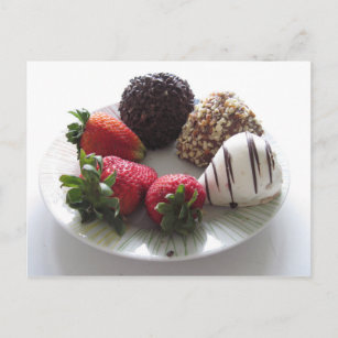 Chocolate covered strawberries postcard