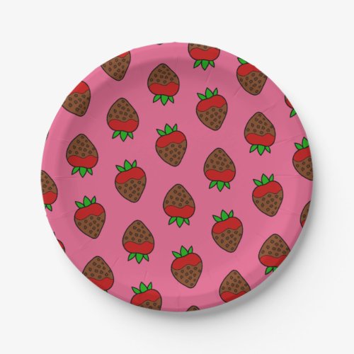 Chocolate Covered Strawberry Birthday Party Plates