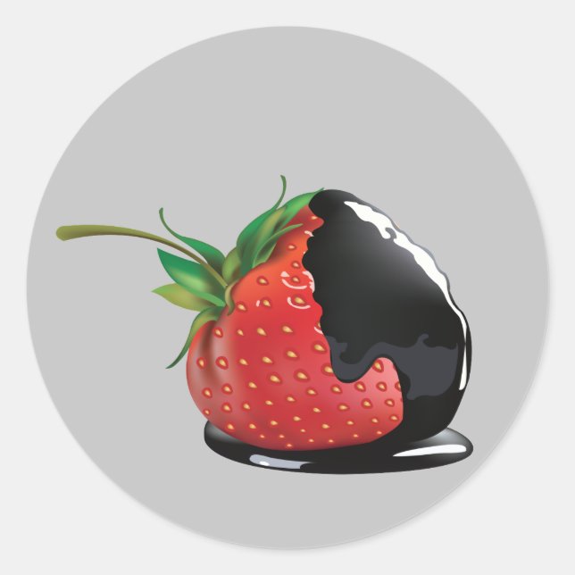 Chocolate Covered Strawberry Classic Round Sticker (Front)