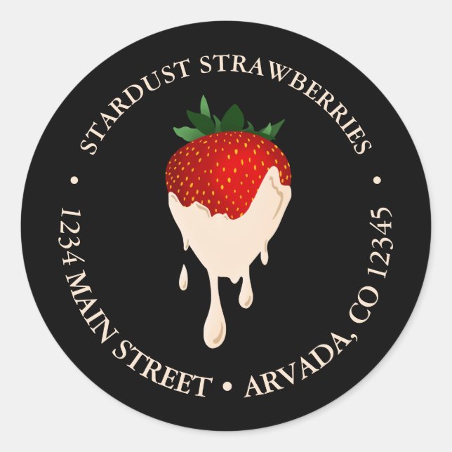 chocolate covered strawberry classic round sticker (Front)