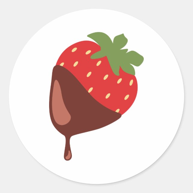 Chocolate Covered Strawberry Classic Round Sticker (Front)