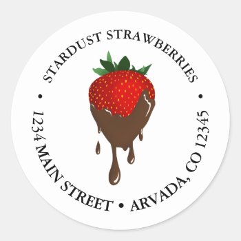 Chocolate Covered Strawberry Classic Round Sticker by identica at Zazzle