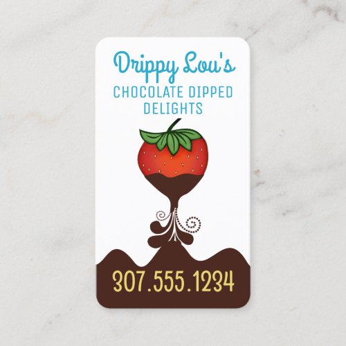 chocolate covered strawberry dessert confections b business card