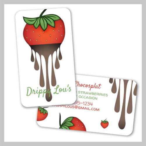 chocolate covered strawberry dessert confections business card