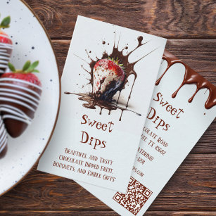 Chocolate Covered Strawberry Drips Business Card