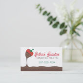 chocolate covered strawberry fruit confections business card (Standing Front)