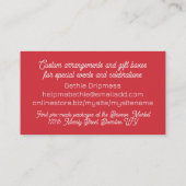 chocolate covered strawberry fruit confections business card (Back)