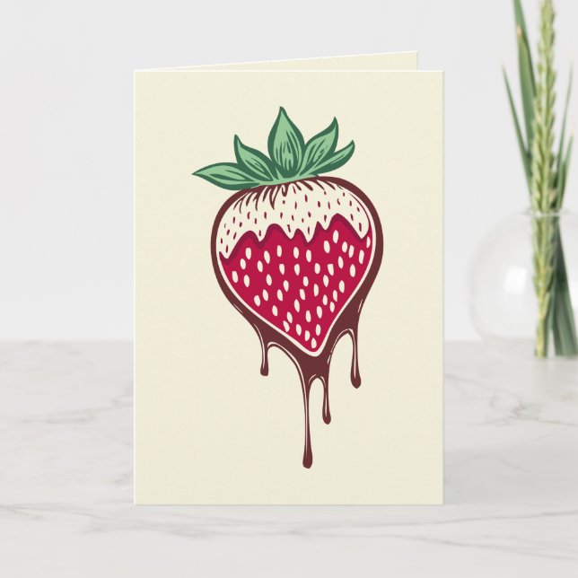 chocolate covered strawberry holiday card (Front)