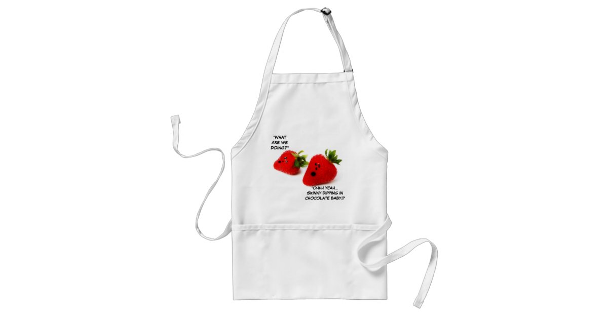 Chocolate Covered Strawberry Joke Adult Apron Zazzle