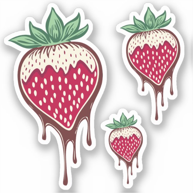 chocolate covered strawberry sticker (Front)