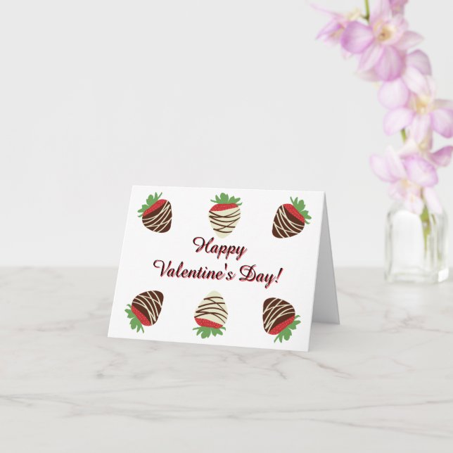 Chocolate-Covered Strawberry Valentine's Day Card (Orchid)