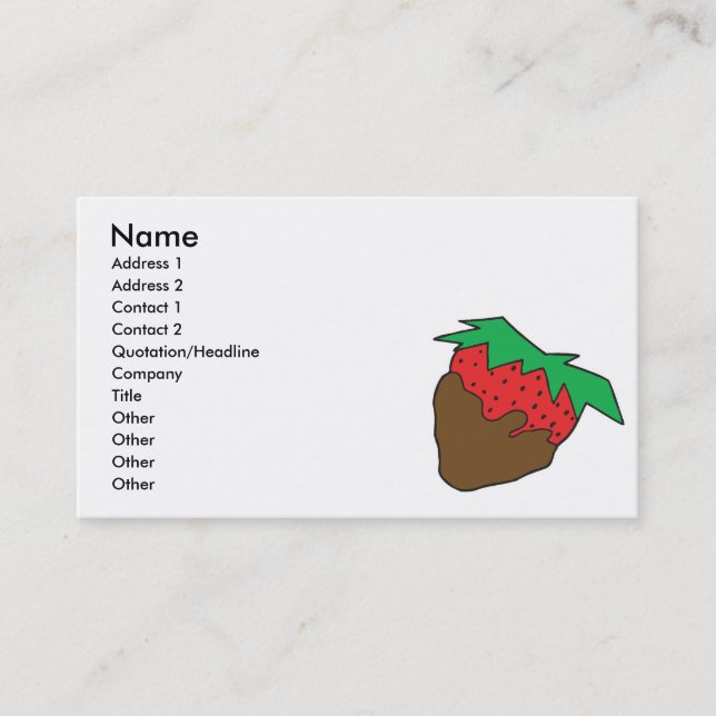 chocolate covered strawberry yum business card (Front)