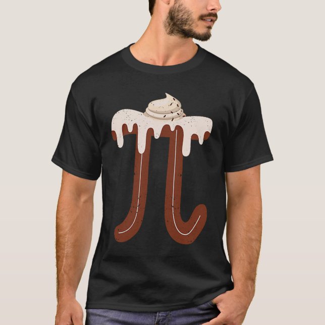 Chocolate Cream Pi Day Pie Math  Foodie Pun Nerd T-Shirt (Front)