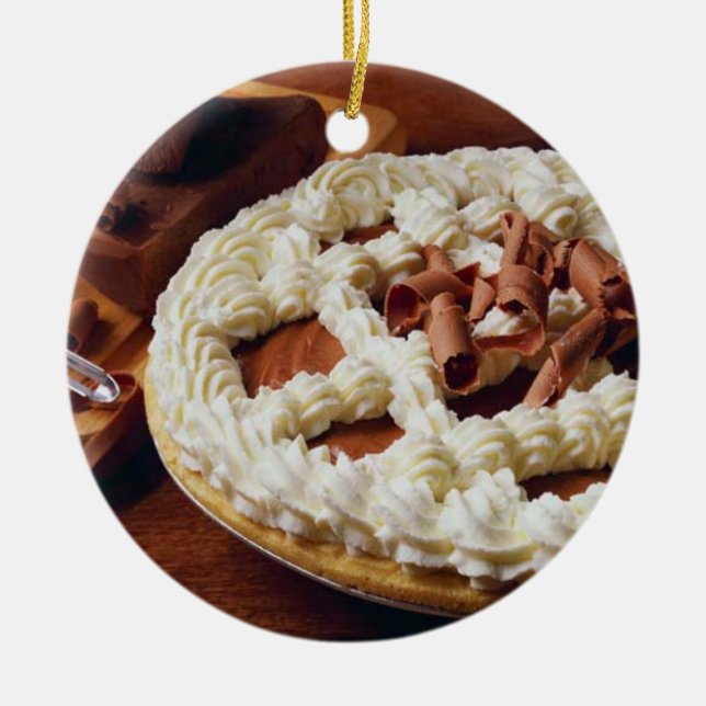 CHOCOLATE CREAM PIE ROUND ORNAMENT (Front)
