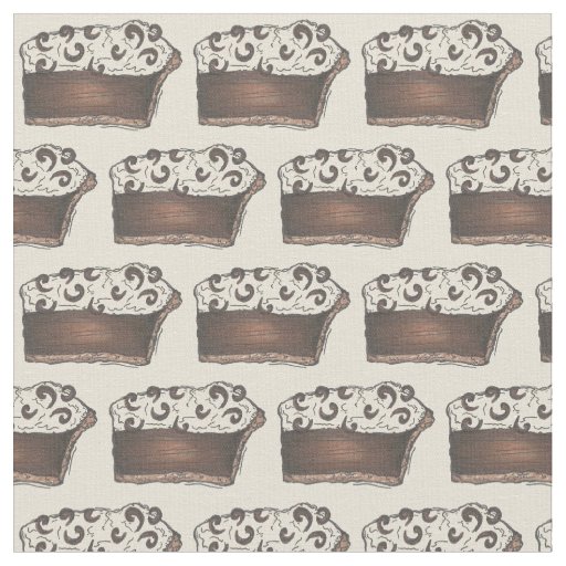 Chocolate Cream Pie Slice Dessert Food Fabric