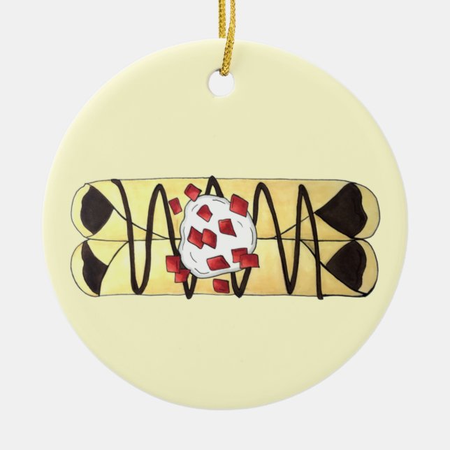 Chocolate Crêpe Pancake France French Food Crepes Ceramic Ornament (Front)