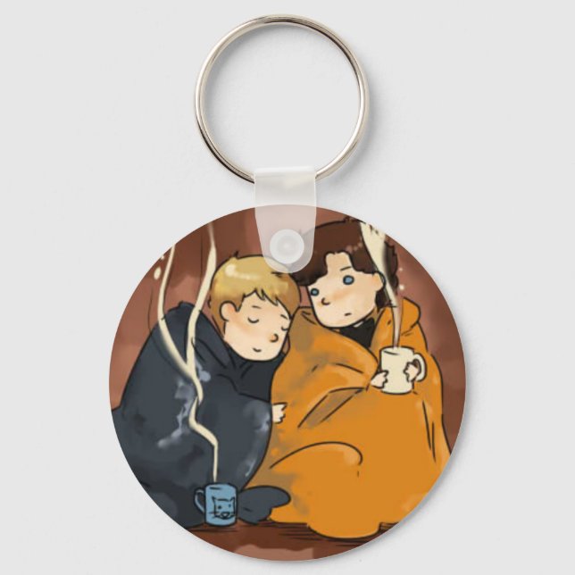 Chocolate cuddling keychain (Front)