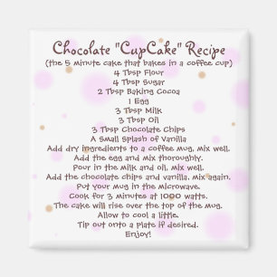 Chocolate "Cup Cake" in a Mug Recipe - Magnet