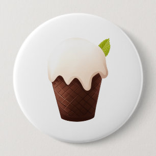 Chocolate Cup Gelato with Cream Topping and Mint Button