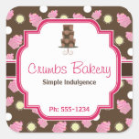 Chocolate Cupcake And 3 Tier Cake Bakery Sticker at Zazzle