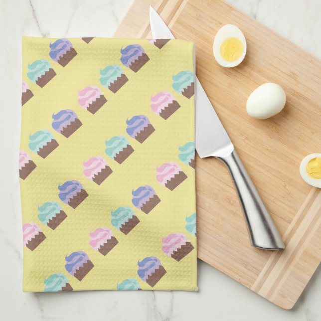 Chocolate Cupcake Baker Kitchen Kitchen Towel (Quarter Fold)