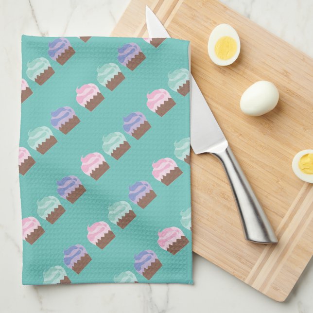 Chocolate Cupcake Baker Kitchen Towel (Quarter Fold)