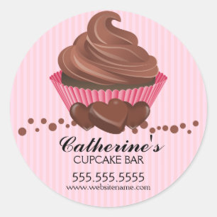 Chocolate Cupcake Bakery Box Seals