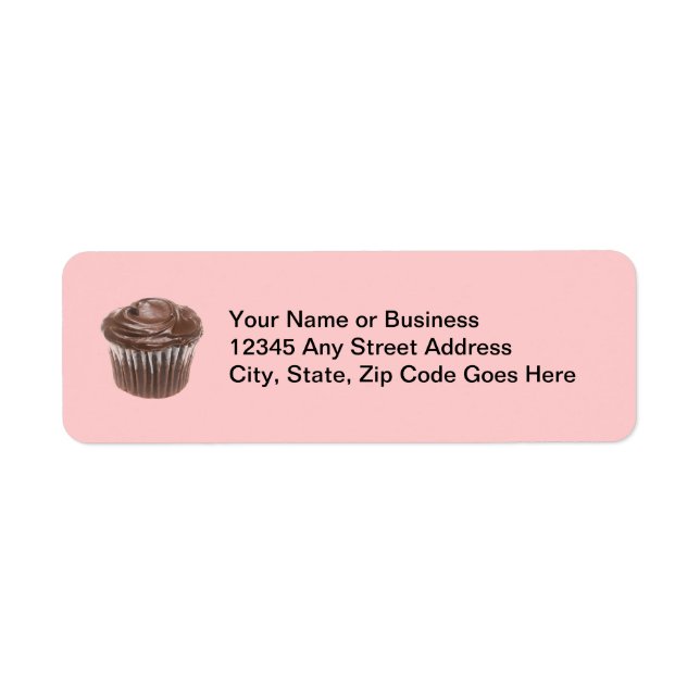 Chocolate Cupcake Custom Name Label (Front)